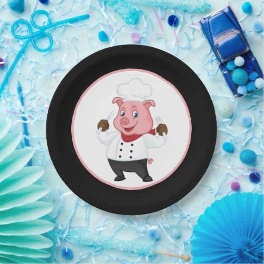 Cute varkensroast party papieren bordje (Feest)