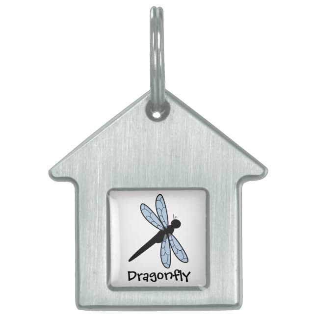 Cute Vector Dragonfly Huisdieren Naamplaatje (Voorkant)