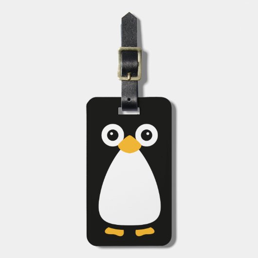 Cute Vector Penguin Bagagelabel (Voorkant verticaal)