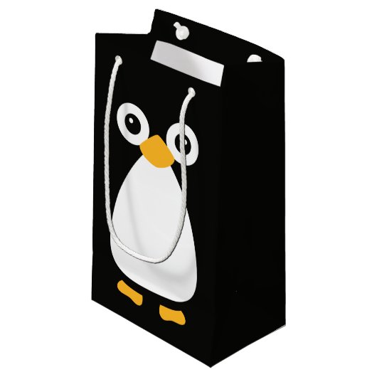 Cute Vector Penguin Klein Cadeauzakje (Voorkant Gekanteld)