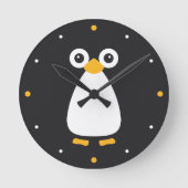 Cute Vector Penguin Ronde Klok (Voorkant)