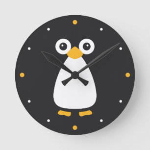 Cute Vector Penguin Ronde Klok
