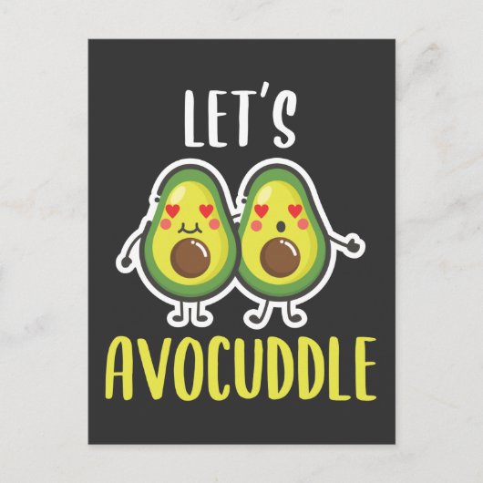 Cute Vegan Avocado Cuddle Relatie Briefkaart (Voorkant)