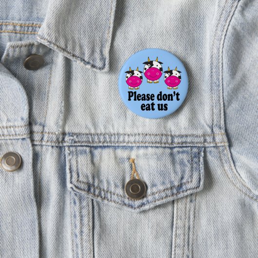 Cute Vegan Cows Button (In situ)