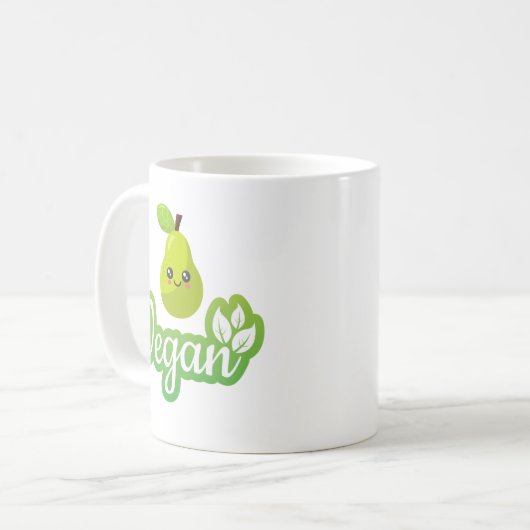 Cute Vegan Funny Gift Coffee Mok (Voorkant links)