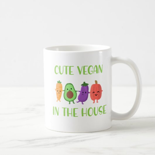 Cute Vegan in House Funny Quote Koffiemok (Rechts)
