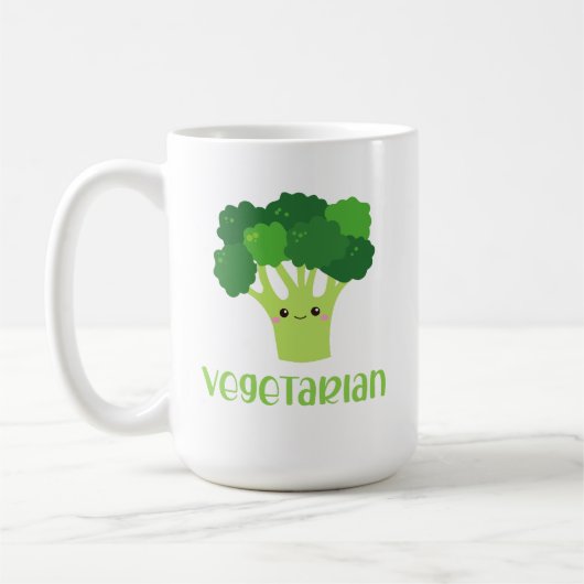 Cute Vegan Vegetarian Funny Coffee Mok (Links)