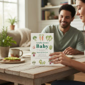 Cute Vegetable Baby Shower Invitation with QR rsvp Kaart