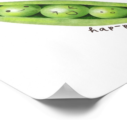 Cute Vegetable Green Sweet Peas Pun Poster (Hoek)