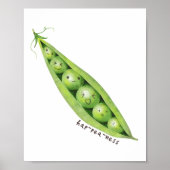 Cute Vegetable Green Sweet Peas Pun Poster (Voorkant)