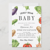 Cute Vegetable Locally Grown farm Baby Shower Kaart (Voorkant)