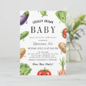 Cute Vegetable Locally Grown farm Baby Shower Kaart (Staand voorkant)