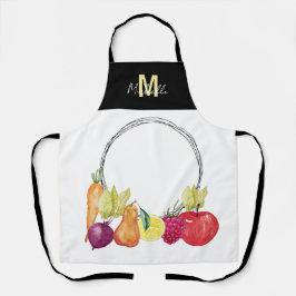 Cute Veggies en Fruits Monogrammed Schort