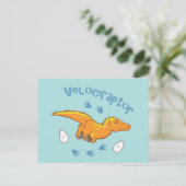 Cute Velociraptor Briefkaart (Staand voorkant)