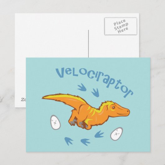 Cute Velociraptor Briefkaart (Voorkant / Achterkant)
