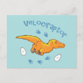 Cute Velociraptor Briefkaart (Voorkant)