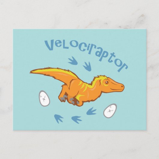 Cute Velociraptor Briefkaart (Voorkant)