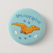Cute Velociraptor Ronde Button 5,7 Cm (Voorkant)
