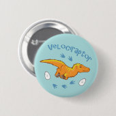 Cute Velociraptor Ronde Button 5,7 Cm (Voorkant /achterkant)