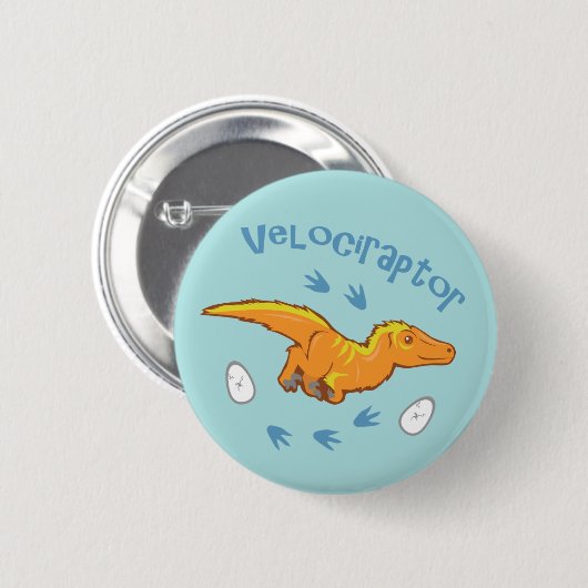Cute Velociraptor Ronde Button 5,7 Cm (Voorkant /achterkant)