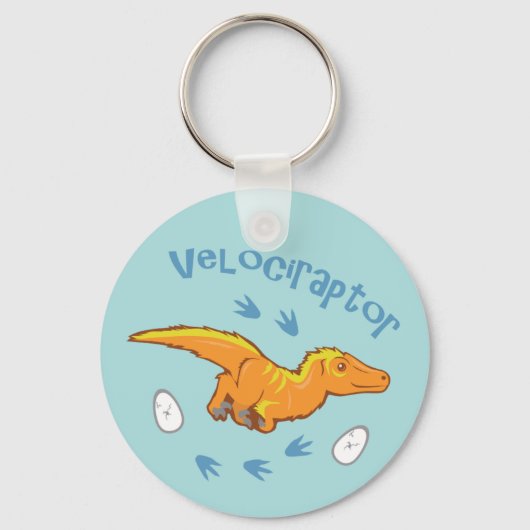 Cute Velociraptor Sleutelhanger (Voorkant)