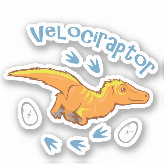 Cute Velociraptor Sticker (Voorkant)