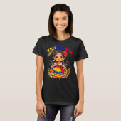 Cute Venezuela Girl Traditional Dress Colorful Art T-shirt (Voorkant volledig)