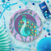 Cute veren pauock party papieren bordje (Feest)