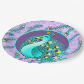 Cute veren pauock party papieren bordje (Gekanteld)