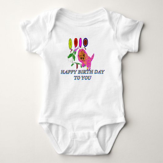 Cute Verjaardag Kat Baby Body Romper (Voorkant)