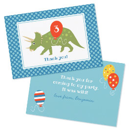 Cute Verjaardags Dinosaurus Triceratops Op Maat Bl Bedankkaart