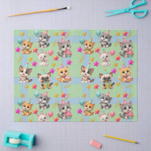 Cute Verjaardagsfeest Cats Inpakpapier Kawaii K Tissuepapier