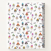 Cute Verjaardagsfeestje Honden Patroon Notitieboek (Achterkant)