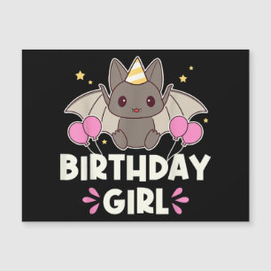 Cute Verjaardagsmeisje Vleermuis Grafisch