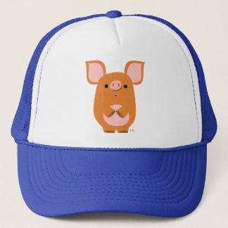 Cute Verlegen Tekenfilm Varkenshoed Trucker Pet