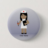 Cute verpleegster 1 Aangepaste Button (Voorkant)