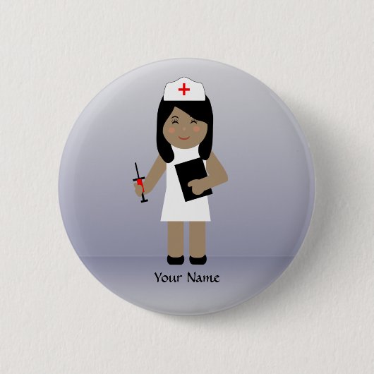 Cute verpleegster 1 Aangepaste Button (Voorkant)