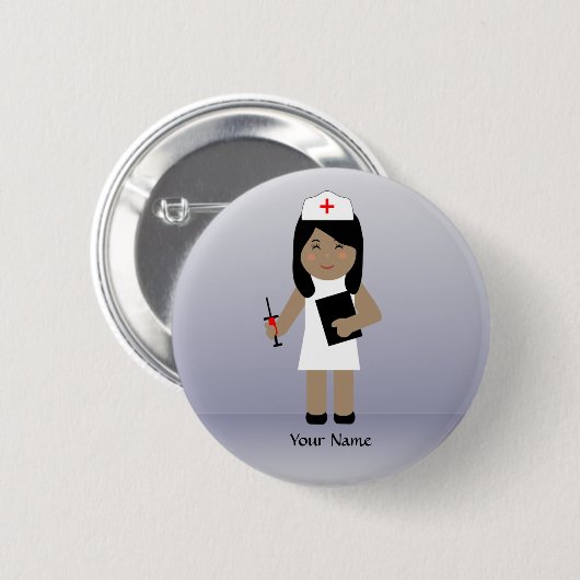 Cute verpleegster 1 Aangepaste Button (Voorkant /achterkant)