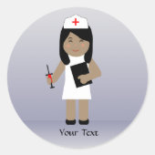 Cute verpleegster 1 Aangepaste Sticker (Voorkant)