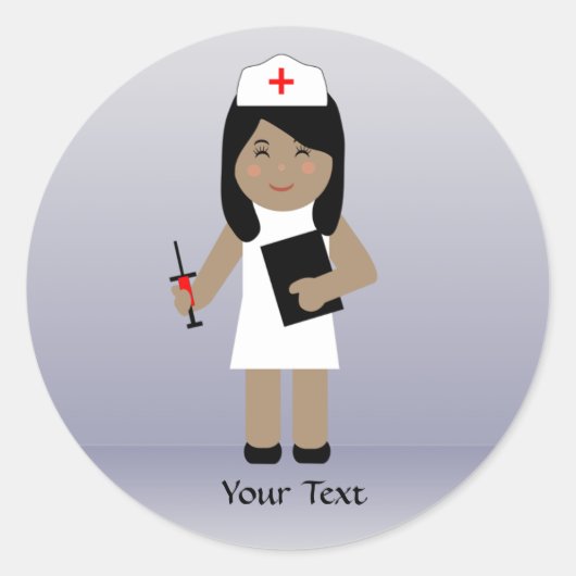 Cute verpleegster 1 Aangepaste Sticker (Voorkant)