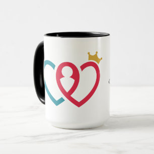 Cute Vervlochten Hart Koningin Kroon Koppel Koffie Mok