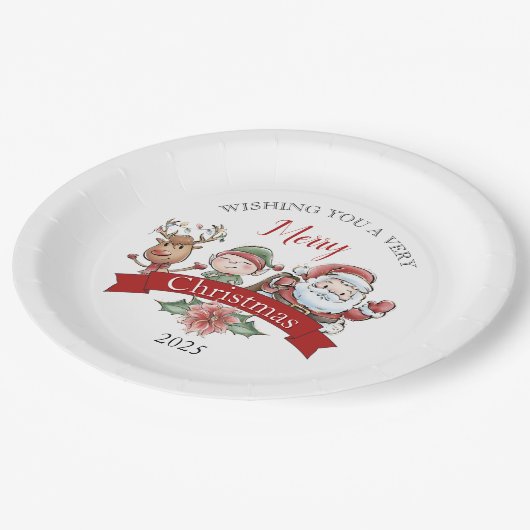 Cute Very Merry Christmas Personalized Papieren Bordje (Gekanteld)