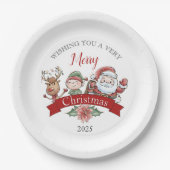Cute Very Merry Christmas Personalized Papieren Bordje (Voorkant)