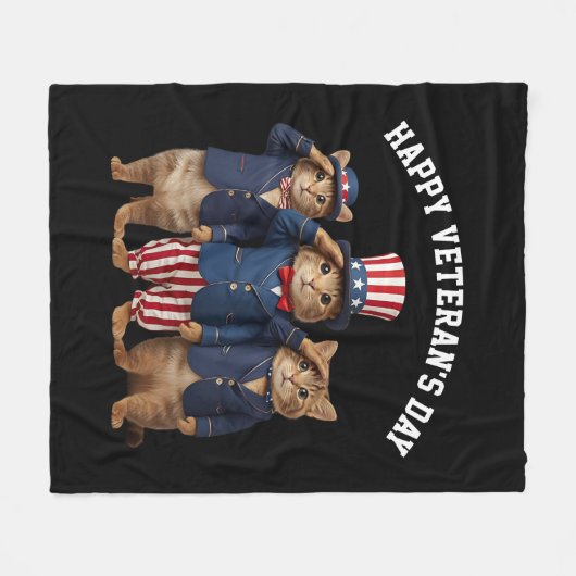 Cute Veteran's Day Fleece Blanket  (Voorkant (Horizontaal))