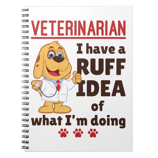 Cute Veterinarian Animal Doctor Dogtor Ruff Idea Notitieboek (Voorkant)