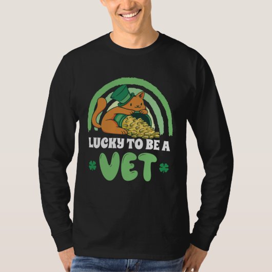 Cute Veterinarian Cat Vet Tech St Patrick s Day T-shirt (Voorkant)