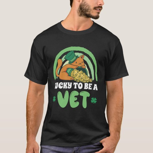 Cute Veterinarian Cat Vet Tech St Patrick s Day T-shirt (Voorkant)