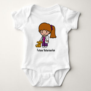 Cute Veterinarian Girl met puppy Romper