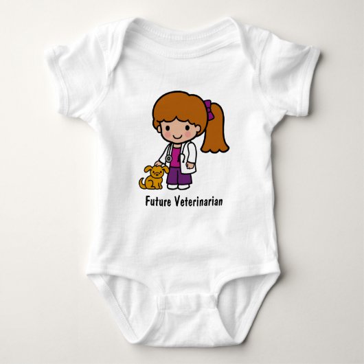 Cute Veterinarian Girl met puppy Romper (Voorkant)