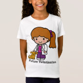 Cute Veterinarian Girl met puppy T-shirt (Voorkant)